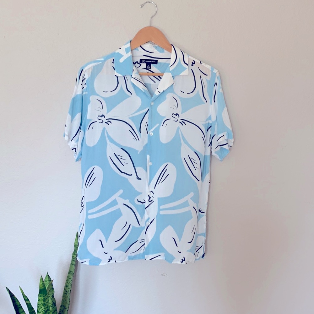 Graphic Floral Camp Shirt